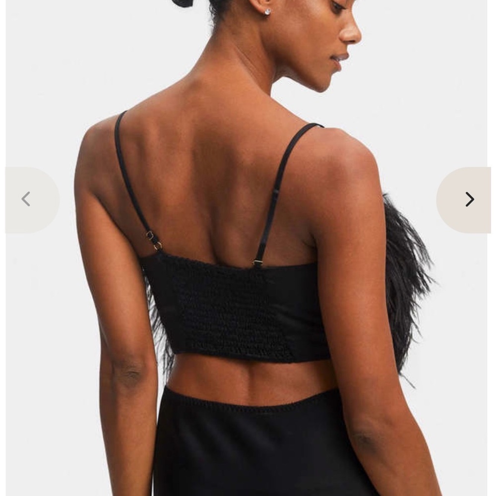 Sleeper Black Feathered Bandeau